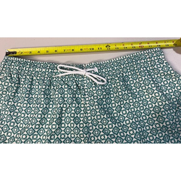 Arizona Jean Co. Mens XL Polyester Drawstring Green Geometric Print Swim Short - Picture 3 of 10